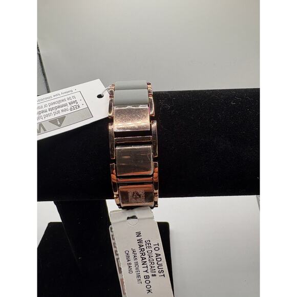 Anne Klein Women Watch Rose Gold Gray Two-Tone Rectangular Bracelet Nwt main image 5